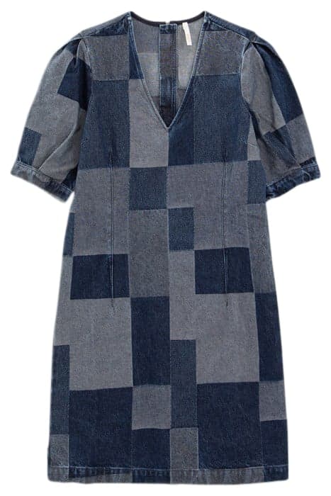 BLUE DENIM PATCHWORK-STYLE DRESS by ICODE