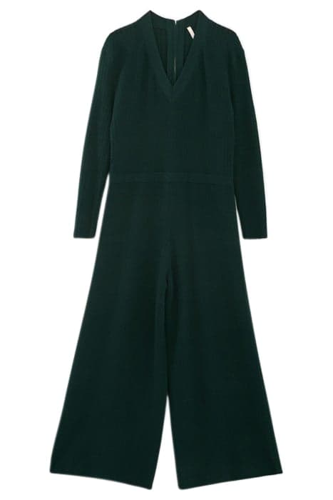 IMPERIAL GREEN RIBBED KNIT JUMPSUIT by ICODE