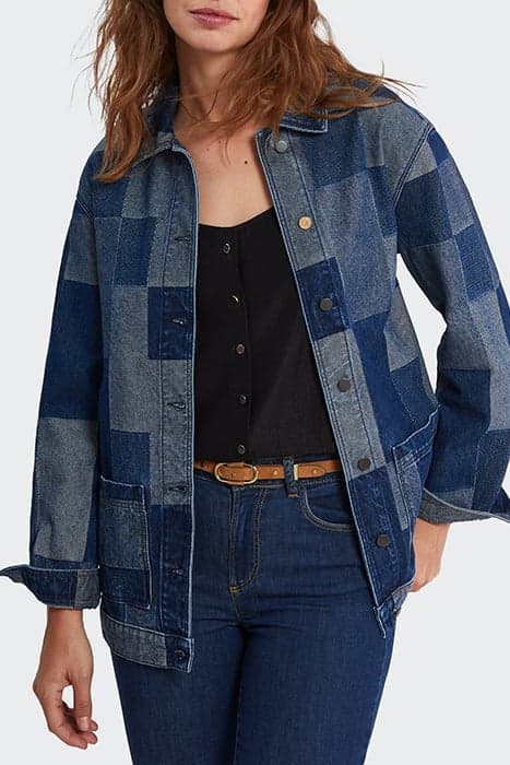 BLUE DENIM PATCHWORK-STYLE JACKET by ICODE