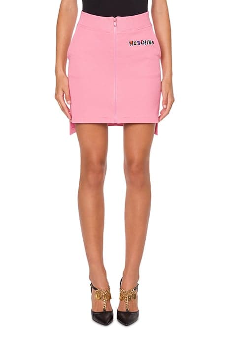 GEOMETRIC LOGO FLEECE MINISKIRT PINK by Moschino