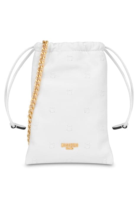 INSIDE OUT QUILTING MINI POUCH BAG WHITE by Moschino