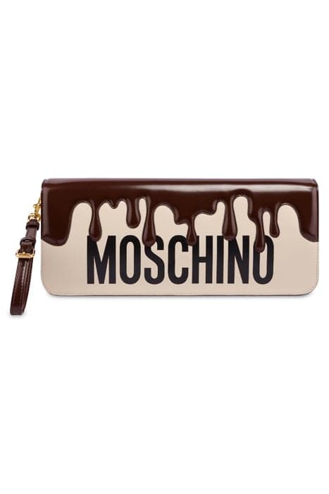 MELTED CHOCOLATE MAXI CLUTCH WHITE by Moschino