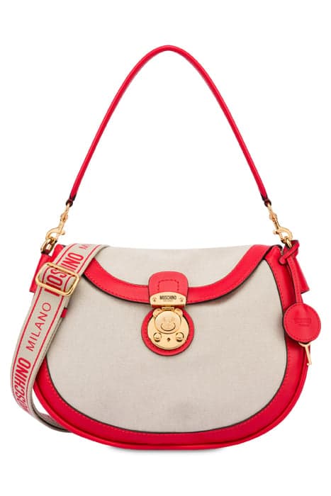 MOSCHINO TEDDY LOCK LARGE HOBO BAG BEIGE by Moschino