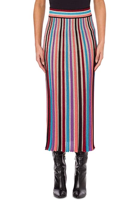 STRIPED LUREX SKIRT WHITE by Moschino