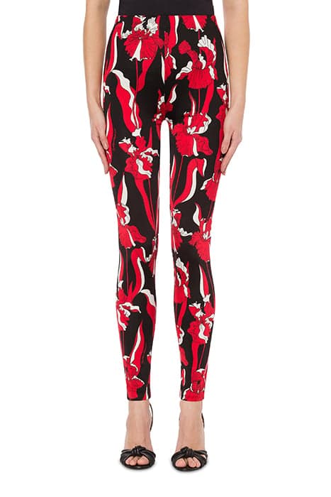 IRIS PRINT VISCOSE JERSEY LEGGINGS BLACK by Moschino