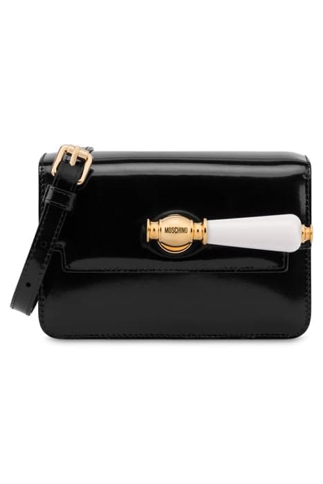 MOSCHINO ARCHIVE CALFSKIN SHOULDER BAG BLACK by Moschino