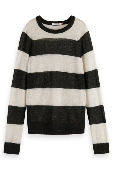 BLOCK STRIPE RAGLAN PULLOVER BLACK STRIPE by Scotch & Soda