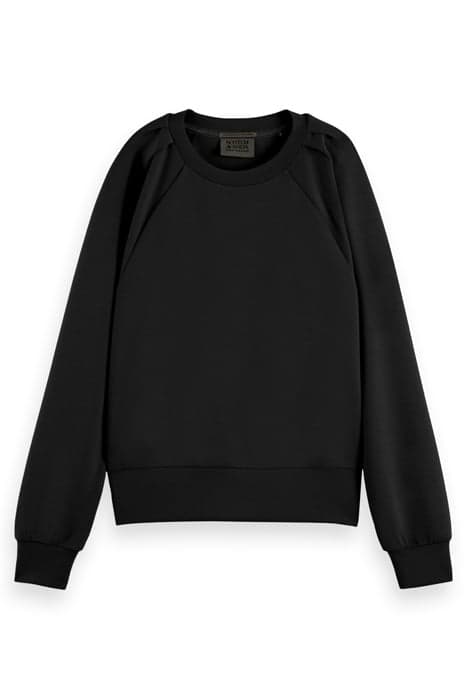 PLEATED SHOULDER SWEATSHIRT BLACK by Scotch & Soda