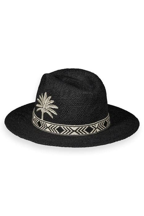 EMBROIDERED STRAW PANAMA HAT BLACK by Scotch & Soda