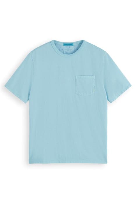 GARMENT DYE POCKET T-SHIRT WASHED NEON BLUE by Scotch & Soda