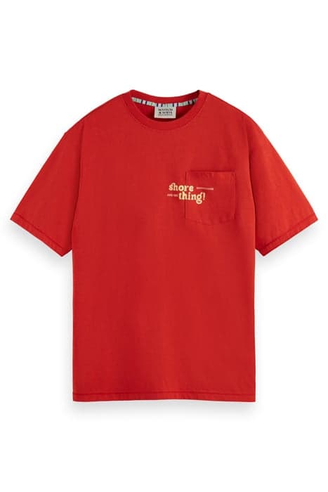 ARTWORK POCKET T-SHIRT BOAT RED by Scotch & Soda