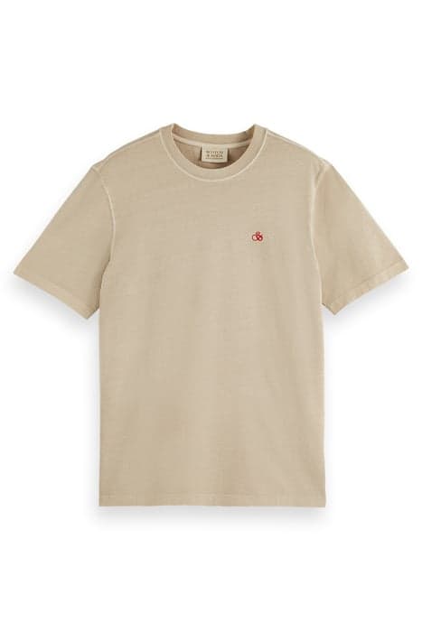 GARMENT DYE LOGO CREW T-SHIRT PEBBLE by Scotch & Soda