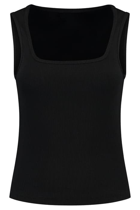 RIB SINGLET BLACK by NIKKIE