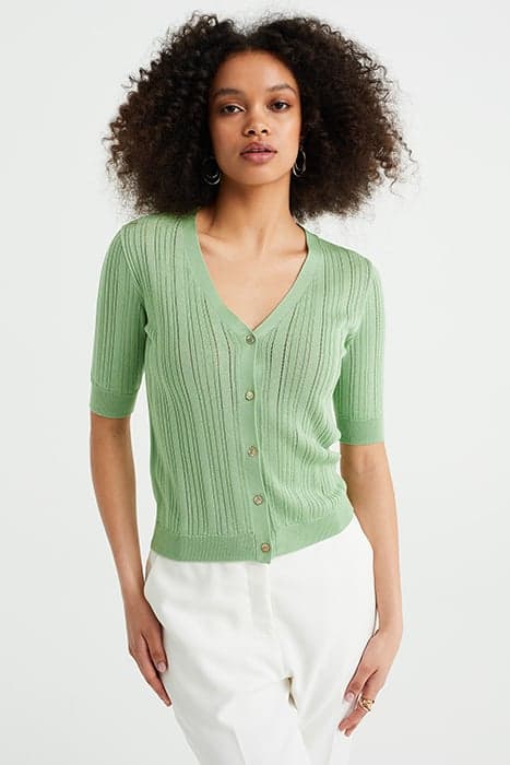 KNITTED CARDIGAN LIGHT GREEN by WE Fashion