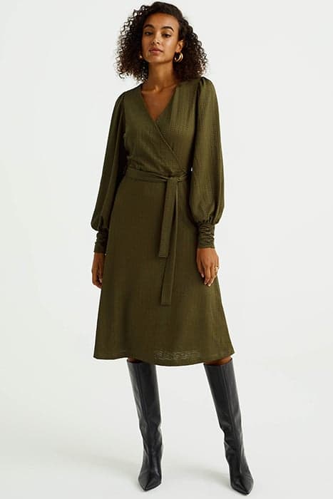 DRESS MID LENGTH OLIVE GREEN by WE Fashion