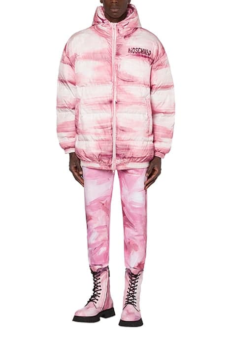 PAINTING NYLON DOWN JACKET PINK by Moschino