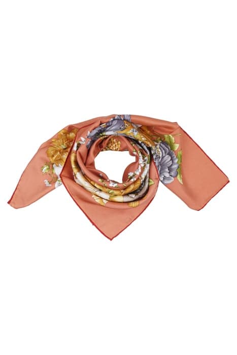 SILK SCARF FLOWERS BRIQUE by Mucho Gusto