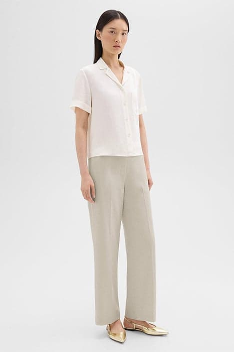 WIDE-LEG PULL-ON PANT IN ADMIRAL CREPE PUMICE by THEORY