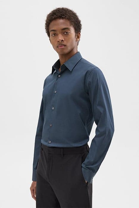 SYLVAIN SHIRT IN STRUCTURE KNIT DEEP SEA BLUE by THEORY