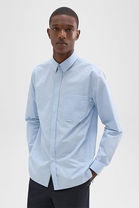 STRIPED COTTON-BLEND SHIRT LIGHT BLUE MULTI by THEORY