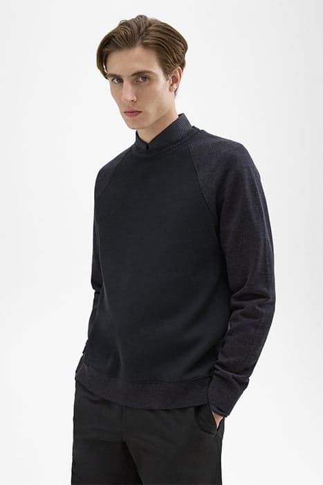 SCUBA-WOOL COMBO SWEATSHIRT BLACK by THEORY