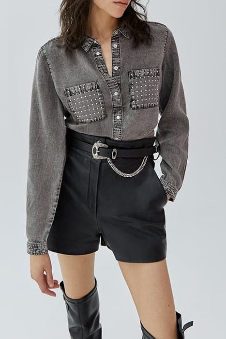 GREY LYOCELL® SHIRT WITH STUDDED POCKETS GREY by IKKS