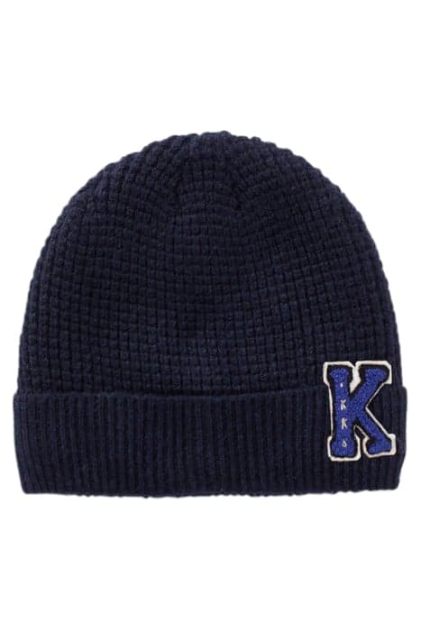 BOYS’ NAVY KNIT BEANIE WITH BOUCLETTE BADGE NAVY by IKKS