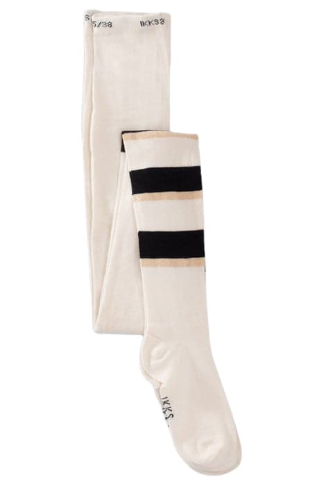 GIRLS’ ECRU TIGHTS WITH BLACK AND GOLD STRIPES COTTON by IKKS