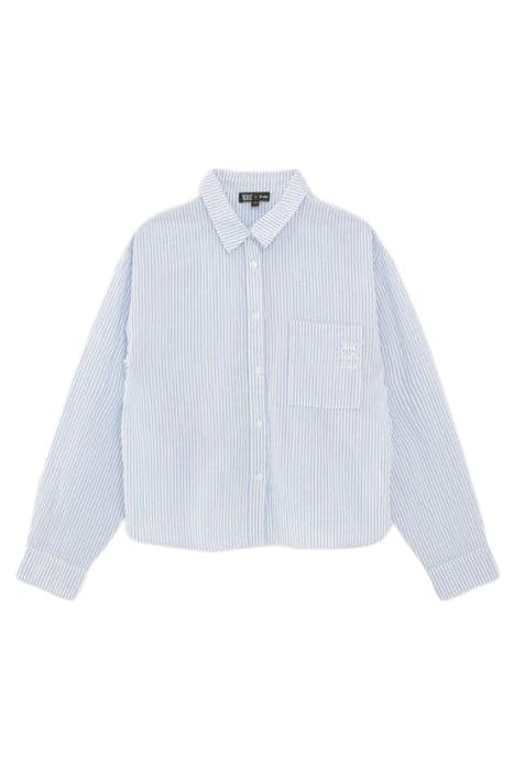 GIRLS’ OFF-WHITE SHIRT WITH BLUE STRIPES STRIPPED by IKKS