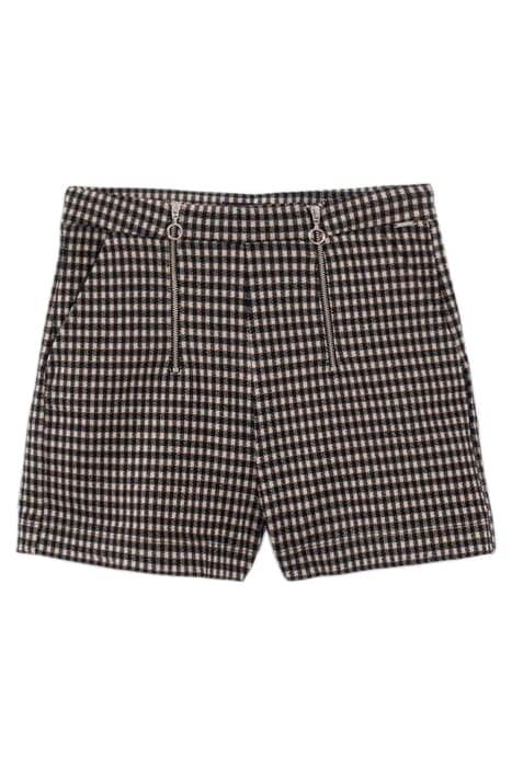 GIRLS’ BLACK AND BEIGE HOUNDSTOOTH MOTIF SHORTS BLACK by IKKS