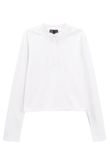 GIRLS' OFF-WHITE ZIPPED RIBBED T-SHIRT OFF-WHITE by IKKS