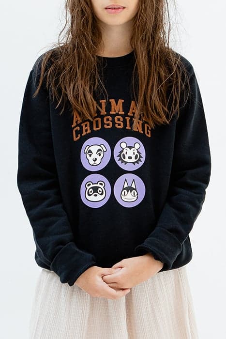 BOYS’ BLACK ANIMAL CROSSING™ SWEATSHIRT WITH 4 IMAGES BLACK by IKKS