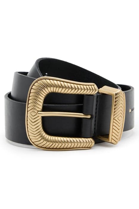 SKYLAR WESTERN BELT BLACK/WARM BRASS by AllSaints