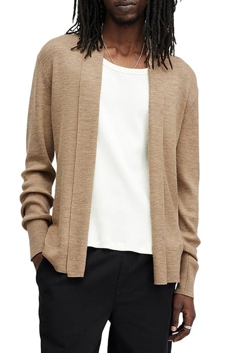 MODE MERINO OPEN CAR FAWN BROWN MARL by AllSaints