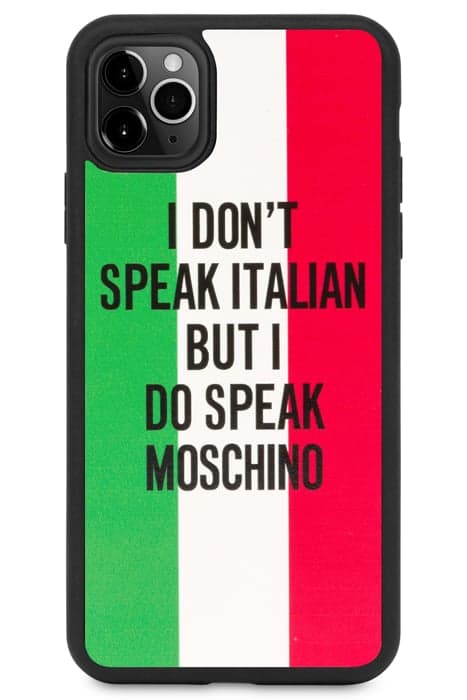 IPHONE XI PRO MAX ITALIAN SLOGAN COVER MULTICOLOR by Moschino