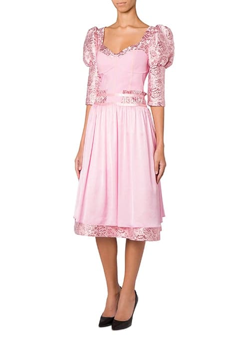 INSIDE OUT VISCOSE SATIN DRESS PINK by Moschino