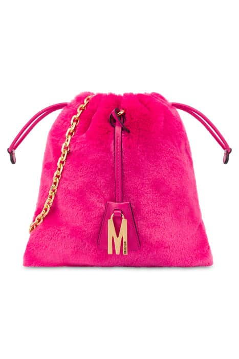 BUCKET BAG IN SOFT FABRIC PINK by Moschino