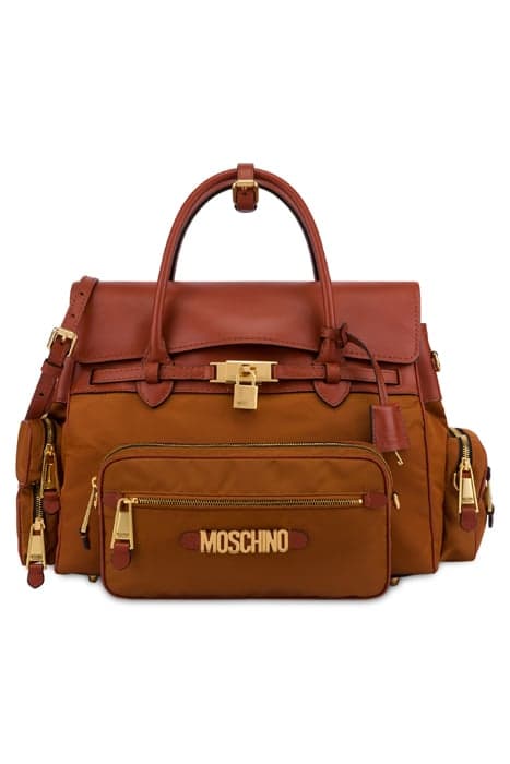 SAFARI BIG SIZE HANDBAG BROWN by Moschino