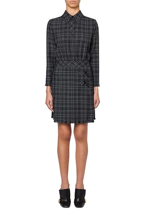 CHECK DRESS WITH TOGGLES GREY by Moschino