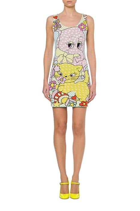 COUTURE MENAGERIE KNITTED DRESS MULTICOLOR by Moschino