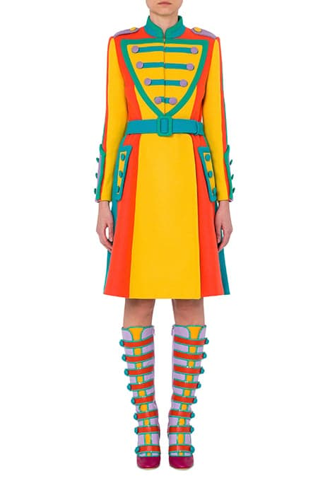 COLOR BLOCK CLOTH COAT MULTICOLOR by Moschino