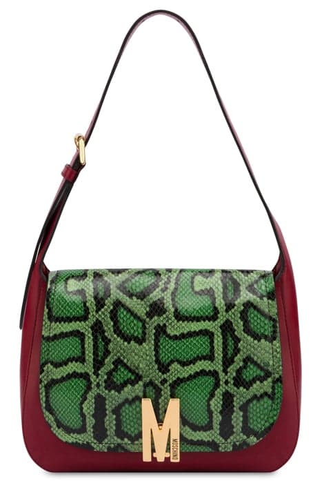 HOBO M BAG IN PYTHON PRINT CALFSKIN RED by Moschino