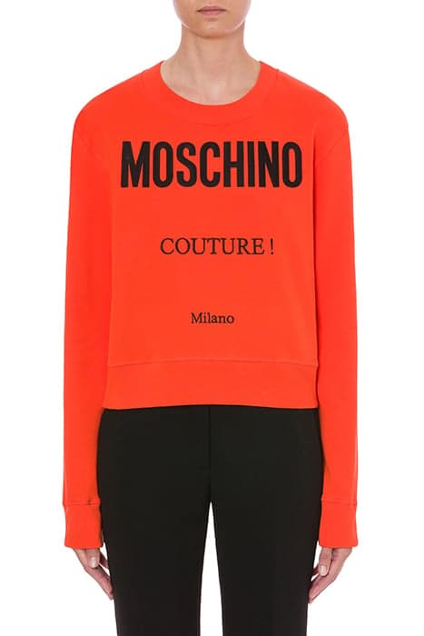 MOSCHINO COUTURE ORGANIC COTTON SWEATSHIRT ORANGE by Moschino