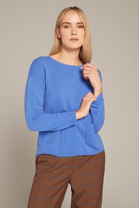 BOXY SWEATER WITH POCKETS BLUE by Elena Mirò