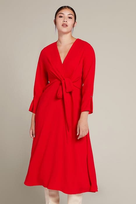 RED WRAP DRESS WITH KNOT RED by Elena Mirò