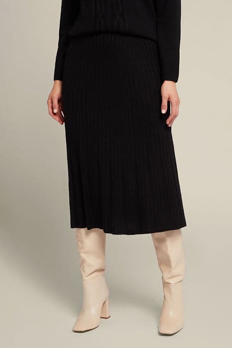 TRICOT MIDI SKIRT BLACK by Elena Mirò