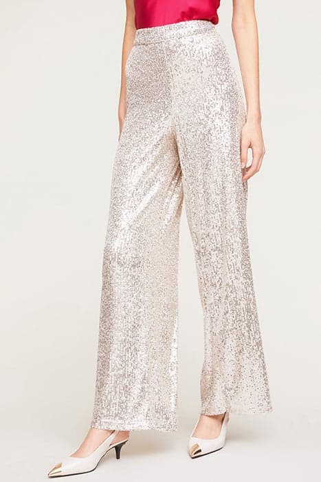 FULL SEQUIN PALAZZO TROUSERS GREY by Motivi