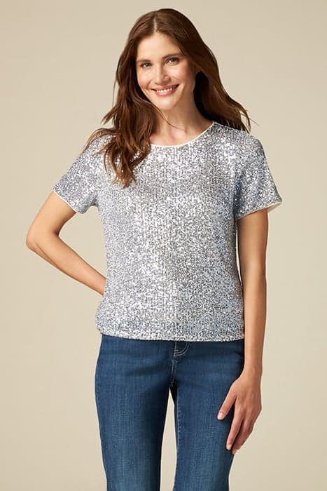 FULL SEQUIN BLOUSE BLUE by Oltre