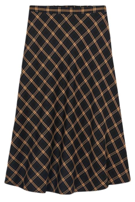 FLARED CHEQUERED SKIRT BLACK by Oltre