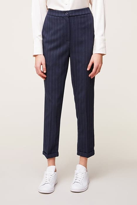 REGULAR PINSTRIPE TROUSERS BLUE by Motivi